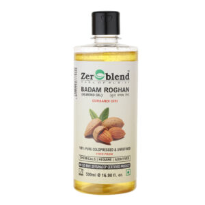 Zeroblend BADAM ROGHAN (UNDILUTED, UNMIXED, UNREFINED & COLD PRESSED – 100% PURE GURBANDI ALMOND OIL) (500 ML)