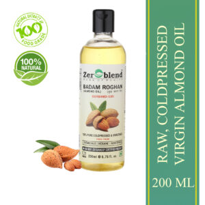 Zeroblend BADAM ROGHAN (UNDILUTED, UNMIXED, UNREFINED & COLD PRESSED – 100% PURE GURBANDI ALMOND OIL) (200 ML)