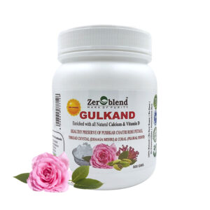 Zeroblend Gulkand – 100% CHAITRI ROSES, DHAAGA MISHRI, CARDAMOM, & PRAWAL PISHTI (No Processed Sugar or Preservatives) – 500 GMs