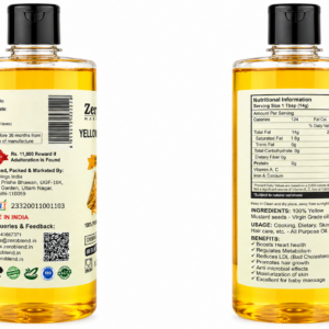 Zeroblend Yellow Mustard Oil – 1L | Cold Pressed & Unrefined