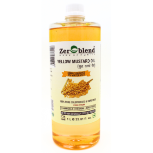Zeroblend Yellow Mustard Oil – 1L (Cold Pressed, Unrefined, Single Crushed, No water used)